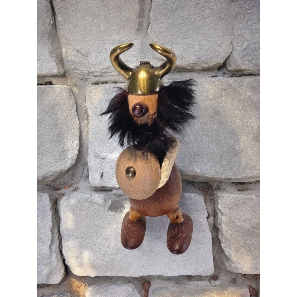 Vintage 1960s Carl Bent Denmark Teak and Brass Viking Barware Bottle Opener